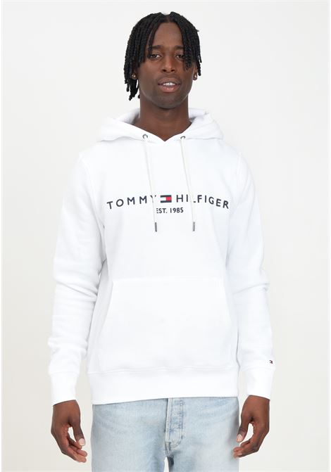 White FLEX LOGO hoodie for men TOMMY HILFIGER | MW0MW11599YBRYBR